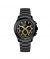 Timezone Chronograph Dayverse Watch For Men (TZ-1325)-Black Dial - Gold Figure - On Installments - IS-0205